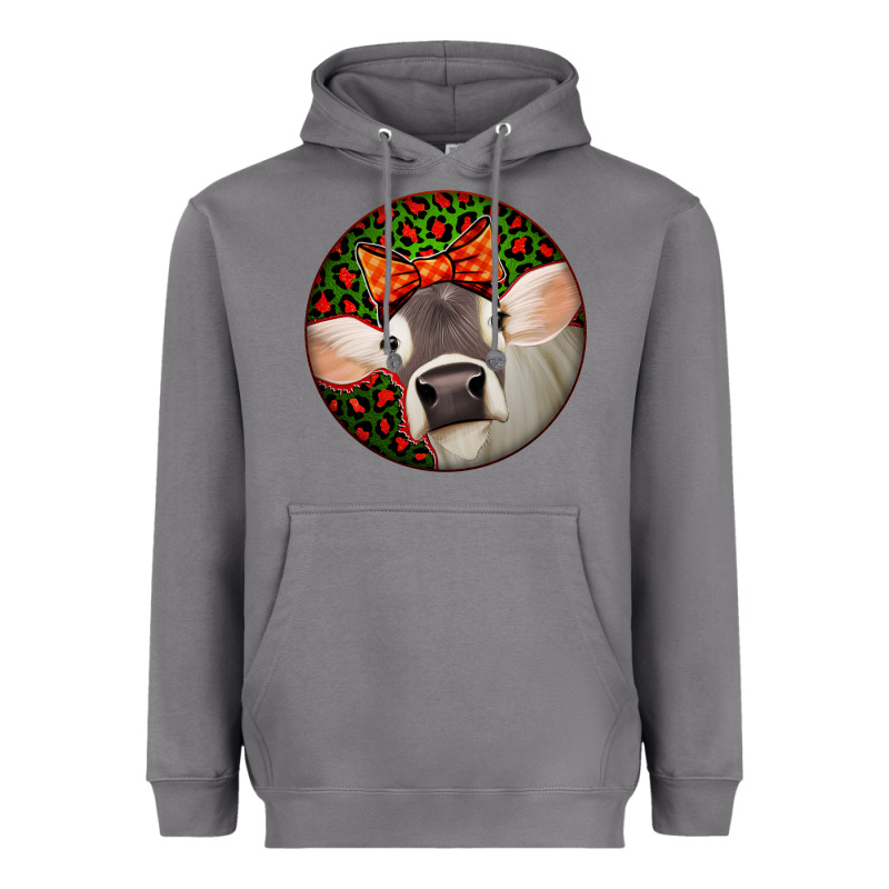 Christmas Cow, Heavyweight Hoodie by Jasminsmagicworld | Teevron