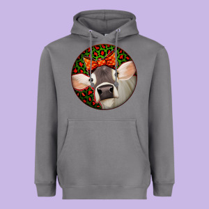 Christmas Cow, Heavyweight Hoodie Designed By Jasminsmagicworld