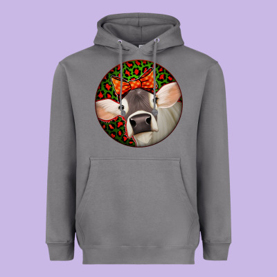 Christmas Cow, Heavyweight Hoodie Designed By Jasminsmagicworld