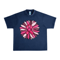 Navy breast awareness cancer pink sunflower Urban Heavy Tee - RanaPortraitStore