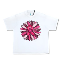 White breast awareness cancer pink sunflower Urban Heavy Tee - RanaPortraitStore