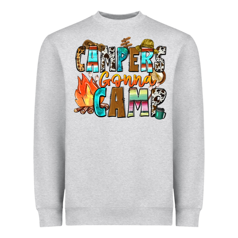 Campers Gonna Camp Heavyweight Sweatshirt by Zillion Design Studio | Teevron