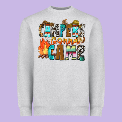 Campers Gonna Camp Heavyweight Sweatshirt Designed By Zillion Design Studio
