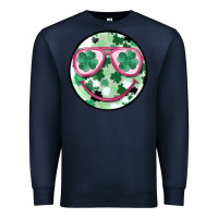 Navy st patrick's smiley Premium Sweatshirt - MaliasSmallBusiness