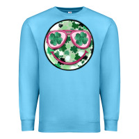 Ocean Blue st patrick's smiley Premium Sweatshirt - MaliasSmallBusiness