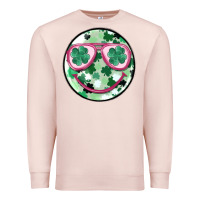 Pale Pink st patrick's smiley Premium Sweatshirt - MaliasSmallBusiness