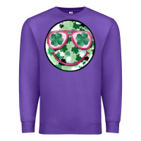 Purple st patrick's smiley Premium Sweatshirt - MaliasSmallBusiness