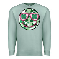 Seafoam st patrick's smiley Premium Sweatshirt - MaliasSmallBusiness