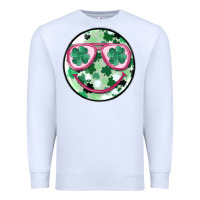 White st patrick's smiley Premium Sweatshirt - MaliasSmallBusiness