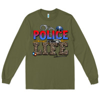 Army Green police life Long Sleeve Tee - AdoDesignShop