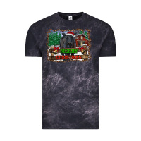Cloud Black merry christmas black angus cattle and farm Vintage Tee - RanaPortraitStore