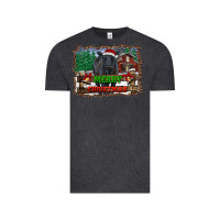 Vintage Black merry christmas black angus cattle and farm Vintage Tee - RanaPortraitStore