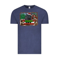 Vintage Denim merry christmas black angus cattle and farm Vintage Tee - RanaPortraitStore