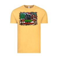 Vintage Mustard merry christmas black angus cattle and farm Vintage Tee - RanaPortraitStore