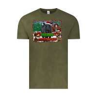 Vintage Olive merry christmas black angus cattle and farm Vintage Tee - RanaPortraitStore