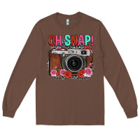 Chestnut oh snap rose grey leopard vintage camera Long Sleeve Tee - FaDigitalArtStudio
