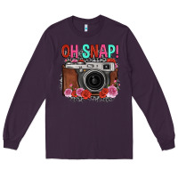 Plum oh snap rose grey leopard vintage camera Long Sleeve Tee - FaDigitalArtStudio