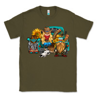 Army Green western Truck with gnomes Classic Tee - HRA Design Shop