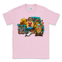 Bubblegum Pink western Truck with gnomes Classic Tee - HRA Design Shop