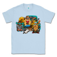 Dusty Blue western Truck with gnomes Classic Tee - HRA Design Shop