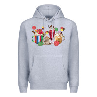 Heather Grey mexico dessert coffee cups Premium Hoodie - MaliasSmallBusiness