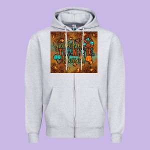 Grateful Thankful Blessed Turkey Zipper Hoodie Designed By Jahusdesignshop