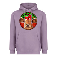 Lavender Christmas Cow Heavyweight Hoodie - Jasminsmagicworld