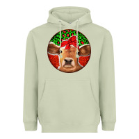 Matcha Christmas Cow Heavyweight Hoodie - Jasminsmagicworld