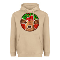 Mushroom Christmas Cow Heavyweight Hoodie - Jasminsmagicworld