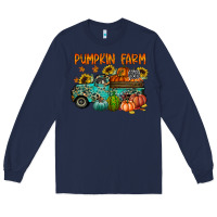 Navy pumpkin farm Long Sleeve Tee - RacoonDesign