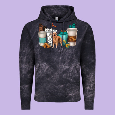 Golden Retriever Dog Coffee Cups Vintage Hoodie Designed By Texasbilliewilder