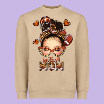 Heavyweight Sweatshirt football messy bun mom