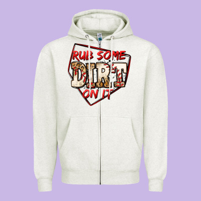 Rub Some Dirt On It Baseball Zipper Hoodie Designed By Jasminsmagicworld