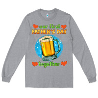 Heather Grey our first father's day together and beer Long Sleeve Tee - HRA Design Shop