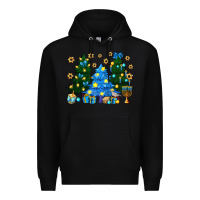 Black Hannukah Christmas trees Premium Hoodie - NancyCooperArtShop