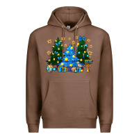 Chestnut Hannukah Christmas trees Premium Hoodie - NancyCooperArtShop