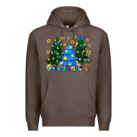 Coffee Hannukah Christmas trees Premium Hoodie - NancyCooperArtShop