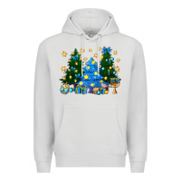 Dove Grey Hannukah Christmas trees Premium Hoodie - NancyCooperArtShop