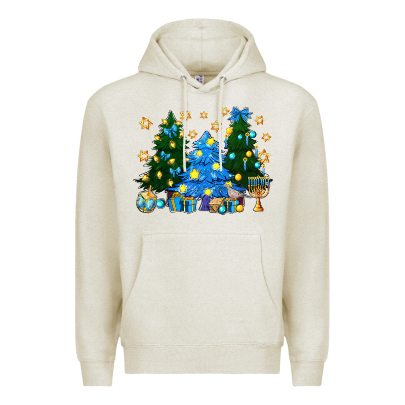 Hannukah Christmas Trees Premium Hoodie by NancyCooperArtShop | Teevron