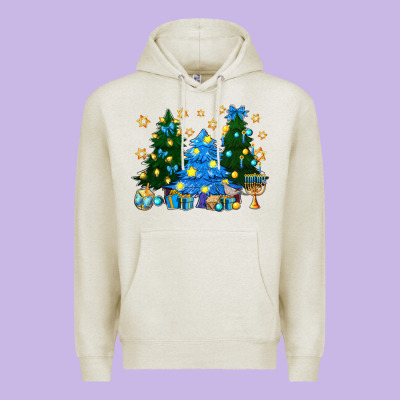 Hannukah Christmas Trees Premium Hoodie Designed By Nancycooperartshop