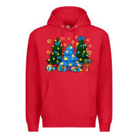 Red Hannukah Christmas trees Premium Hoodie - NancyCooperArtShop