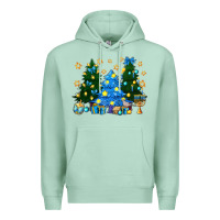 Seafoam Hannukah Christmas trees Premium Hoodie - NancyCooperArtShop