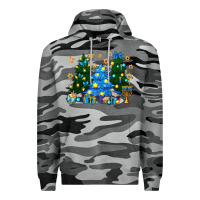 Slate Camo Hannukah Christmas trees Premium Hoodie - NancyCooperArtShop