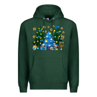 Sports Green Hannukah Christmas trees Premium Hoodie - NancyCooperArtShop