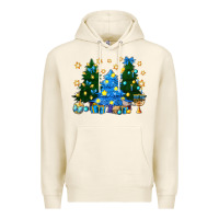 Tofu Hannukah Christmas trees Premium Hoodie - NancyCooperArtShop