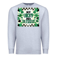 Heather Grey not lucky just blessed Premium Sweatshirt - MaliasSmallBusiness