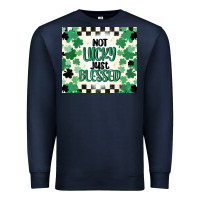 Navy not lucky just blessed Premium Sweatshirt - MaliasSmallBusiness