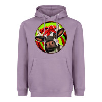 Lavender Christmas Cow Heavyweight Hoodie - Jasminsmagicworld