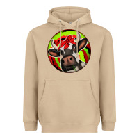 Mushroom Christmas Cow Heavyweight Hoodie - Jasminsmagicworld