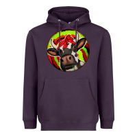 Plum Christmas Cow Heavyweight Hoodie - Jasminsmagicworld